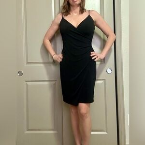 LOFT Black faux wrap Dress